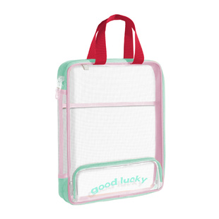 大开口文件袋小学生手提拎书袋多功能网纱补习袋大容量试卷收纳袋学科目分类袋初中生用书本收纳包美术工具袋