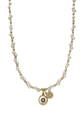 缠绕珍珠毛衫项链女小众双层设计