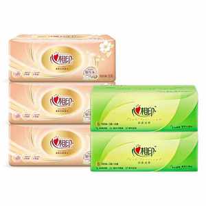 心相印抽纸组合装家用大包卫生纸实惠装木浆加厚餐巾纸亲肤擦手纸