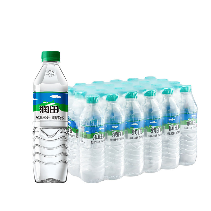 润田纯净水550ml*24瓶装饮用水便携家庭用水发整箱包邮