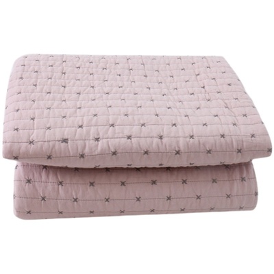 双面纯棉刺绣床盖夏凉被防滑床单