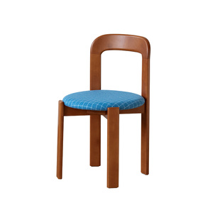 出乎生活孟菲斯餐椅家用黄杨木靠背网红复古餐桌椅设计师椅子