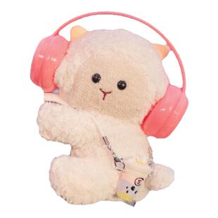 毛绒公仔车载摆件正版西高地小羊趴趴小摆件汽车中控台屏幕装饰品