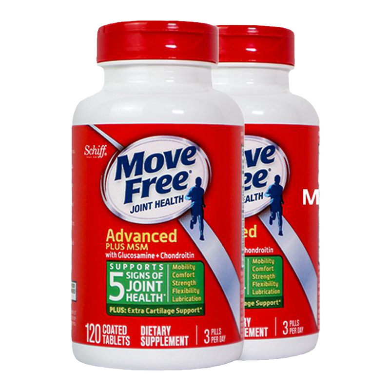 爆款2瓶MoveFree绿瓶氨糖120粒