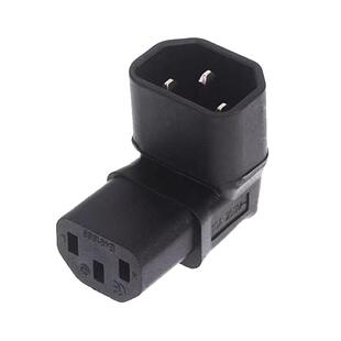 品字形L型拐角插头电脑机箱通用直角转换插座C13转C14上下左右弯