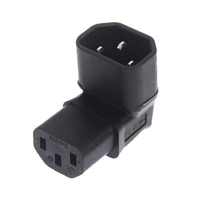 品字形L型拐角插头电脑机箱通用直角转换插座C13转C14上下左右弯