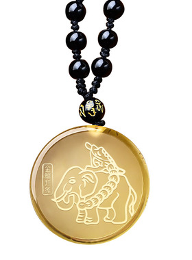 2026马年属龙吉祥黄水晶吊坠