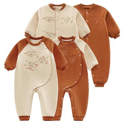 拉比婴儿家居连体衣夹丝保暖