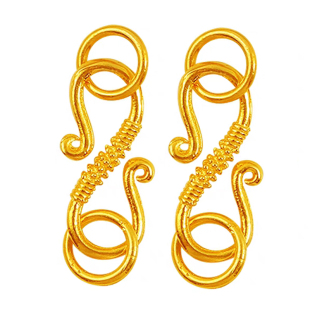 珍珠项链扣头18K金弹簧鱼钩龙虾S扣万能黄金连接手链扣头diy配件