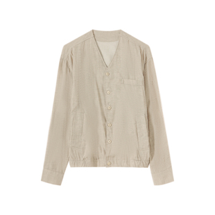 Hualun春季亚麻衬衫外套男款宽松百搭上衣中式男2025新款休闲衬衣