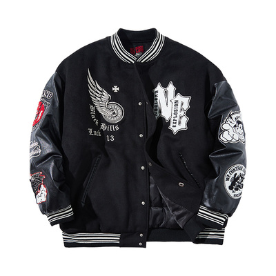 NUCLEAREXPLOSION刺绣棒球夹克