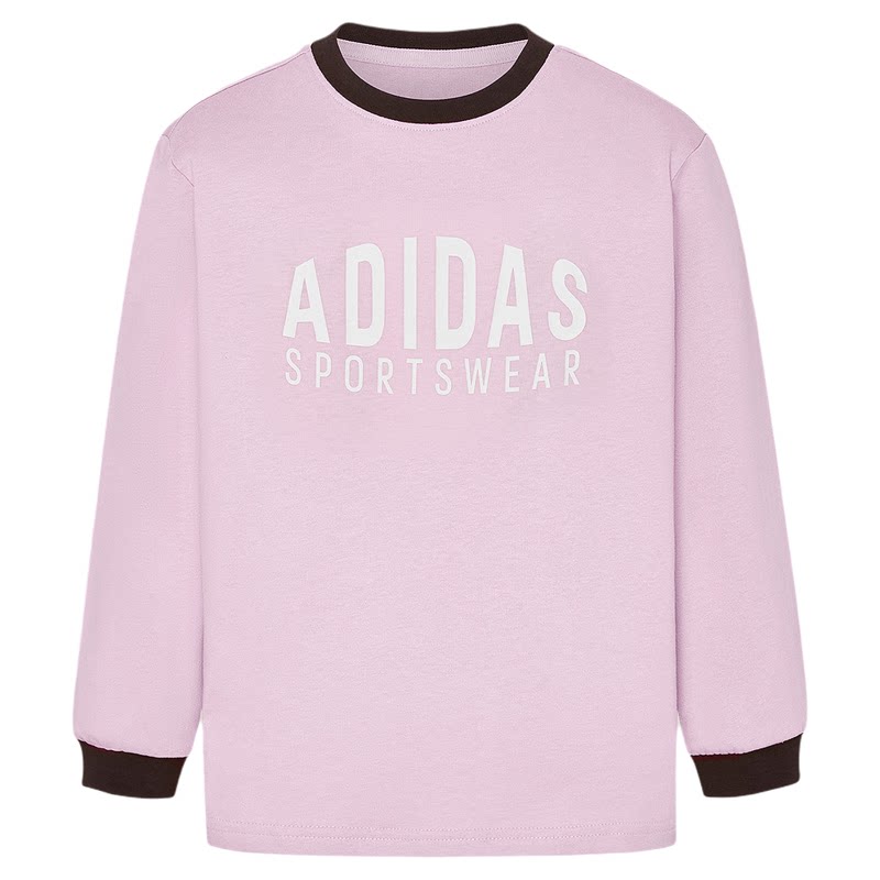 男女童休闲百搭柔软运动长袖T恤上衣儿童夏季新款adidas阿迪达斯