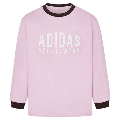 男女童休闲百搭柔软运动长袖T恤上衣儿童夏季新款adidas阿迪达斯