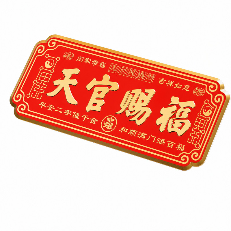 正版天官赐福金属门贴化解门对门