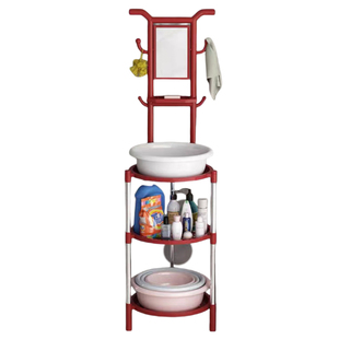 脸盆架落地式洗脸盆架子落地家用农村脸盆置物架镜子防水洗脸架