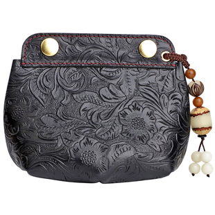 原创手工牛皮零钱包女复古真皮立体硬币包卡包化妆收纳包小钱包潮