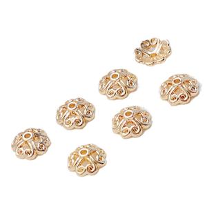 14K包金保色镀金银色多款花托帽托珠托垫隔片diy手链项链饰品配件