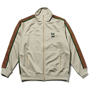 老夫子 needles 米色刺绣蝴蝶 拉链外套运动休闲夹克潮流复古男女