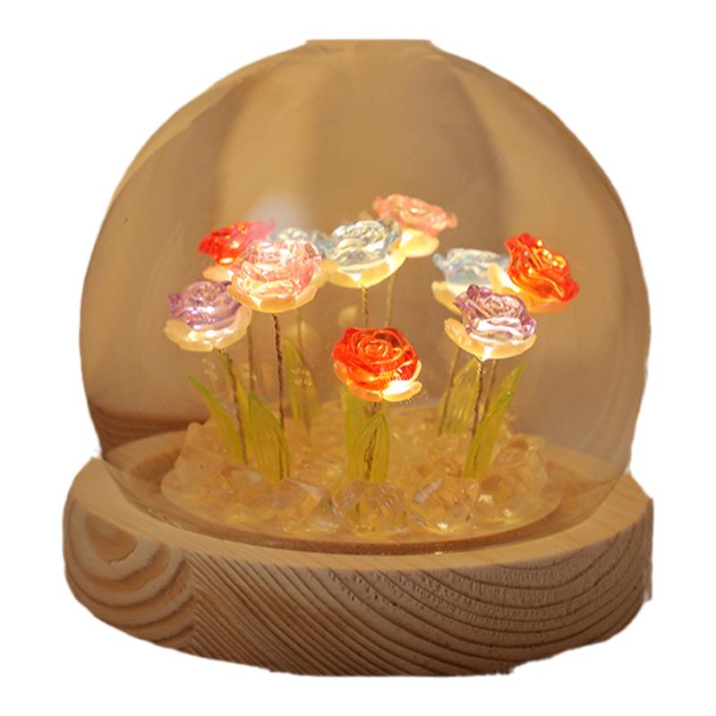 玫瑰花小夜灯手工花束装饰品花灯