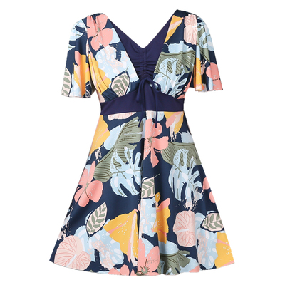 妈妈泳衣女显瘦遮肚大码分体泳装