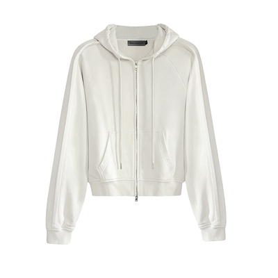 TRENDYWU 美式学院“秘鲁”海盐白棉叠层插肩袖卫衣弯刀卫裤套装