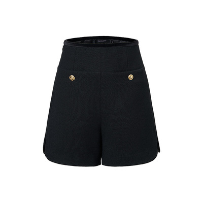 【商场同款-节庆穿搭】MAXRIENY精致宫廷复古感高腰直筒短裤女