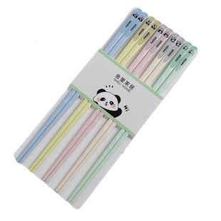 舍里熊猫家族合金筷子家用高档抗菌防霉防滑专人专用耐高温儿童筷