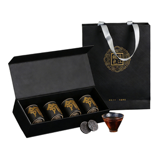 安化黑茶旗舰店湖南特产官方正品渠江薄片铁色商务茶叶礼盒装一级