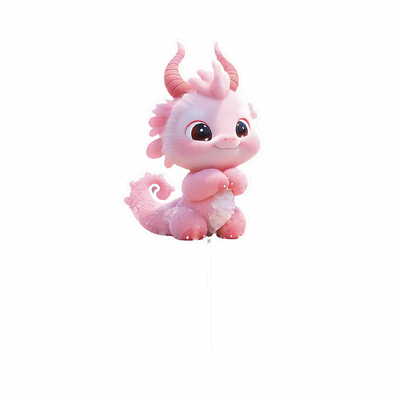 粉色龙宝宝甜品台装饰蛋糕插件