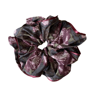 《山岚》质感大朵碎花发圈ins发饰女丸子头法式复古头绳头饰头花