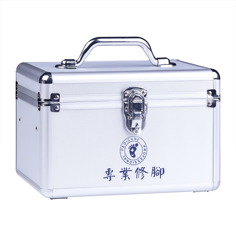 修脚工具箱双层铝合金多功能手提式足浴技师修脚师刀工具盒收纳箱