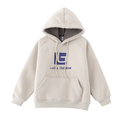 儿童羊羔绒加厚连帽衫卫衣冬季暖