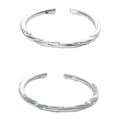 素圈不掉色戒指超细纯银清凉感