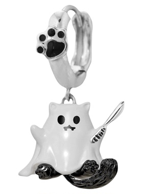 武器小猫幽灵来袭！原创吊坠耳环小恶魔猫爪小众甜酷情侣耳扣耳钉