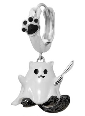 武器小猫幽灵来袭！原创吊坠耳环小恶魔猫爪小众甜酷情侣耳扣耳钉