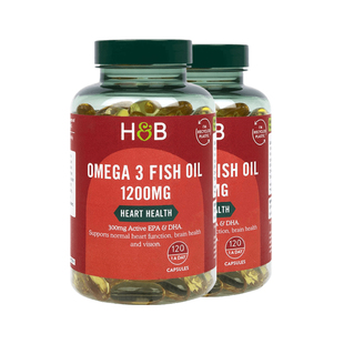 英国HB荷柏瑞中老年欧米茄3浓缩深海鱼油胶囊dha成人官方正品