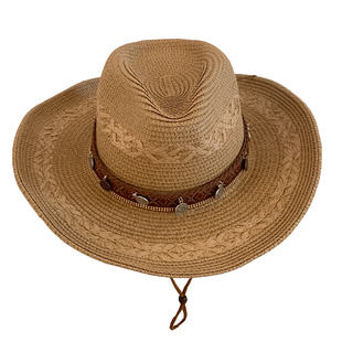 民族风草编西部牛仔帽女夏季大帽檐新疆西藏旅游拍照巴拿马草帽子