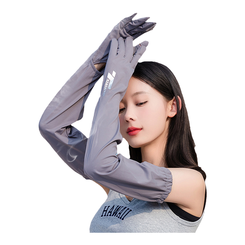 冰丝防晒手套女长款开车护臂袖套防紫外线夏季薄运动骑行宽松防滑
