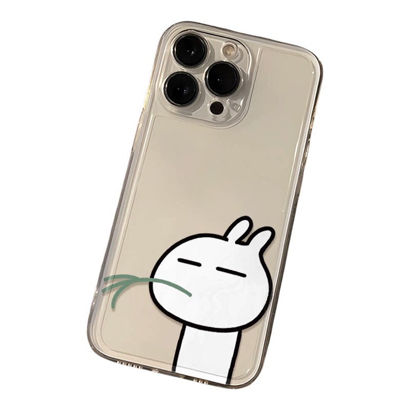 简约iPhone14苹果12p创意VIVOIQOO15透明软13ProMax小众OPPOFINDX8S适用16PLUS手机壳17免斯基叼草华为PURA80