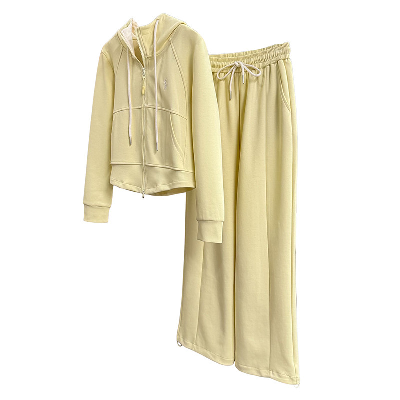 尖货连帽卫衣短外套休闲长裤套装