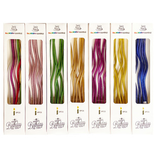 热销糖果色螺旋生日蜡烛 ins风网红抖音同款曲线派对无烟旋转蜡烛