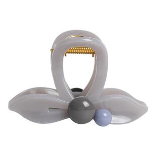 简约醋酸叶片抓夹高级感简约精致水钻鲨鱼夹高颜值气质侧边抓夹女