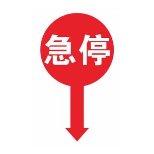 自动扶梯紧急停止按钮指示贴商场超市物业电梯急停按钮透明标识贴STOP紧急停梯停止运行按钮非警勿动自粘标贴