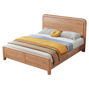 优尚雅轩全实木床北欧白蜡木家用1米8主卧大床现代简约原木双人床