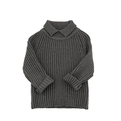 男宝宝冬季洋气翻领针织衫毛衣