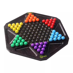 木质跳跳棋儿童学生益智跳棋亲子老式大号玻璃球弹珠亚克力珠玩具