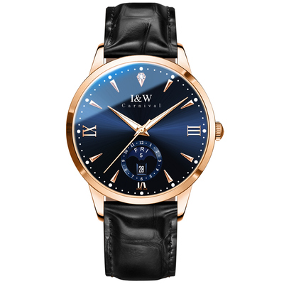 送老公礼物男士商务月相机械表