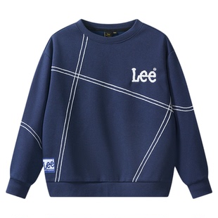 Lee kids儿童印花圆领卫衣秋冬新款男童女童宽松百搭潮流时尚上衣
