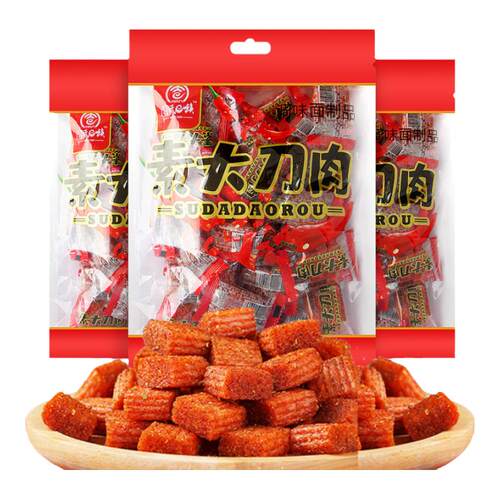 【A】大刀肉辣条麻辣零食香辣解馋素肉面筋零食网红小吃儿时怀旧