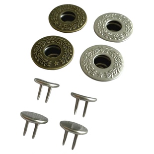 现货YKK双针工字扣JX82(27L)17MM麦穗一颗星月桂扣牛仔服包底平面